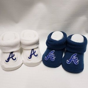 Atlanta Braves 0-3 Months baby Booties NEW